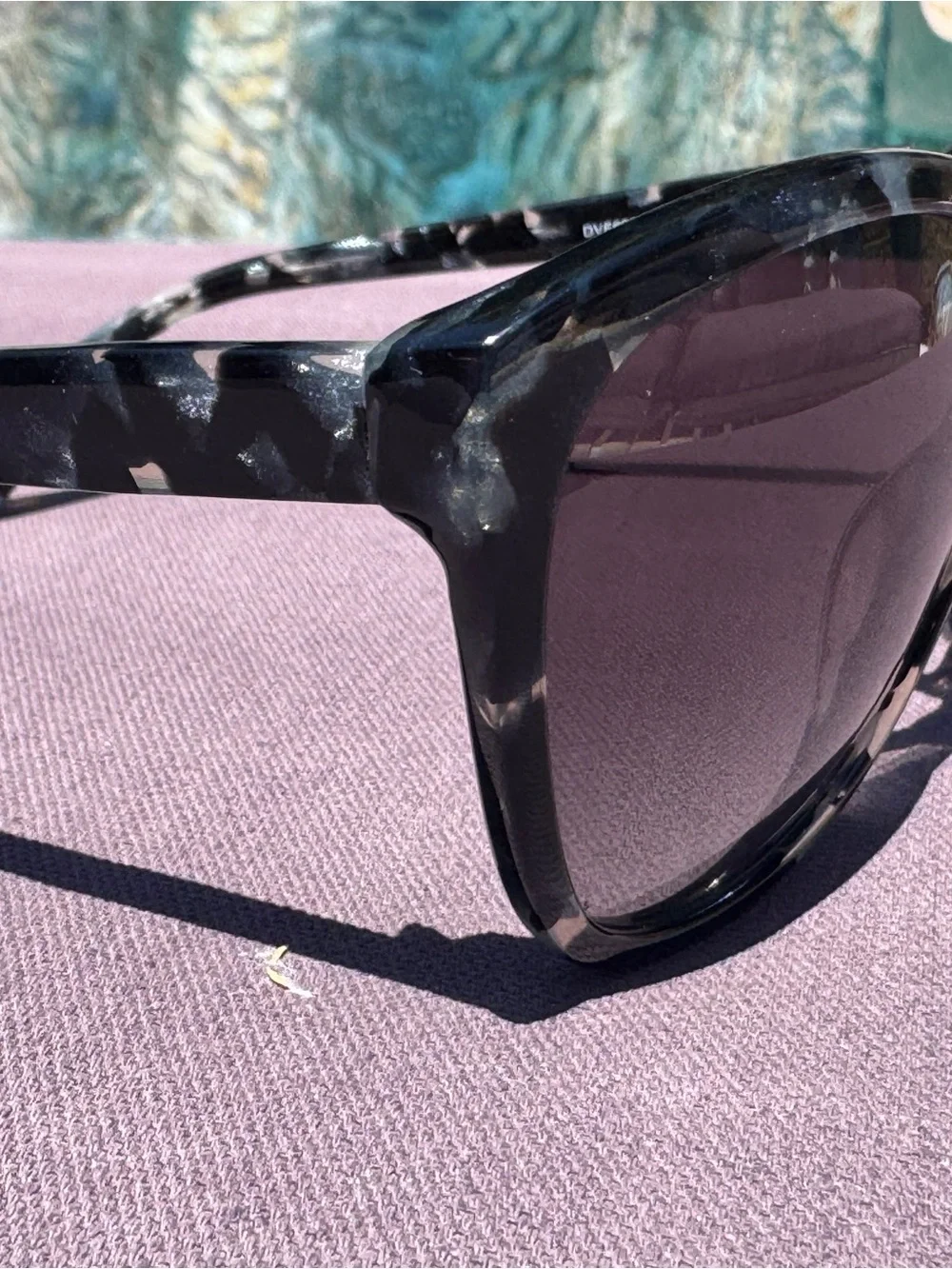 Diane Von Furstenberg Black Marble Butterfly Sunglasses